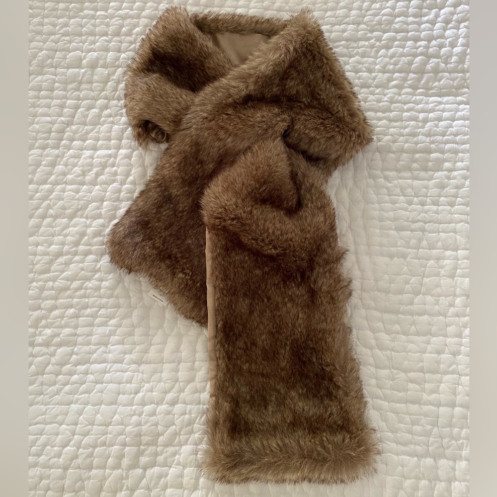 Garnet Hill faux fur scarf.